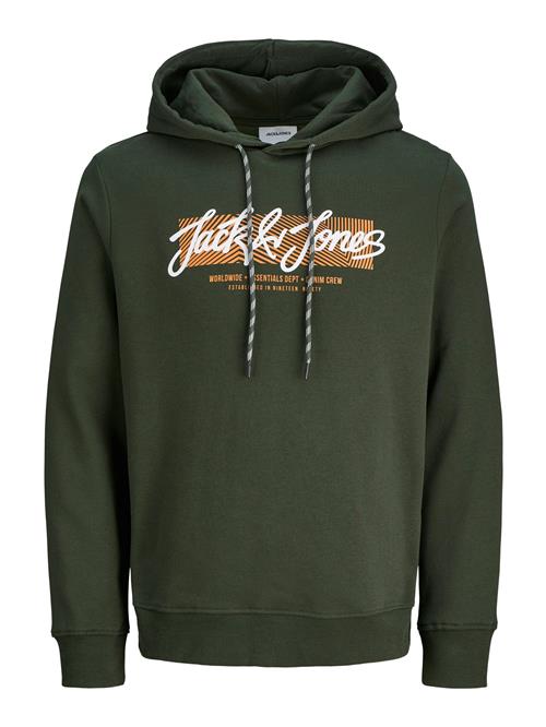 JACK & JONES Sweatshirt 'JJURBAN'  oliven / mandarin / hvid