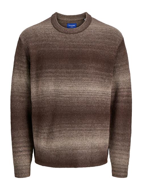 JACK & JONES Pullover 'JORMEADOWS'  lysegrå / mørkerød