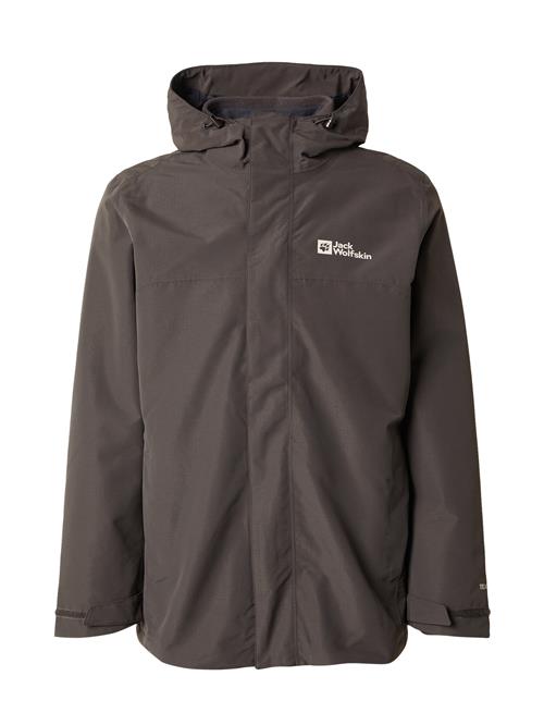 JACK WOLFSKIN Udendørsjakke 'Altenberg'  mørkebrun / hvid