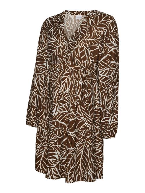 MAMALICIOUS Kjole 'MLCassie'  brun / hvid