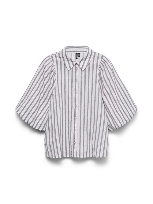 VERO MODA Bluse 'VMAddy'  mørkelilla / hvid