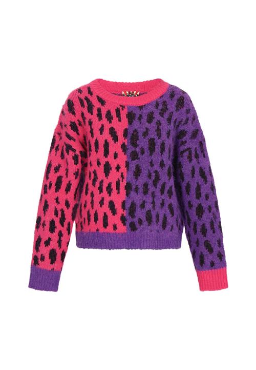 myMo ROCKS Pullover  mørkelilla / hindbær / sort