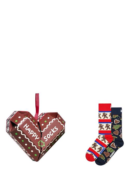 Happy Socks | 2-Pack Gingerbread Heart Socks Gift Set | 41-46
