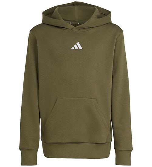 Se adidas Performance Hættetrøje - Olive Strata/Hvid hos KidsWorld