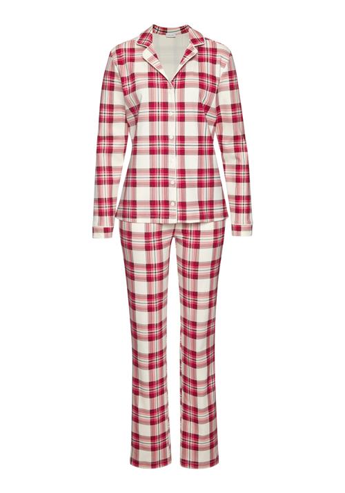 LASCANA Pyjamas  blodrød / hvid