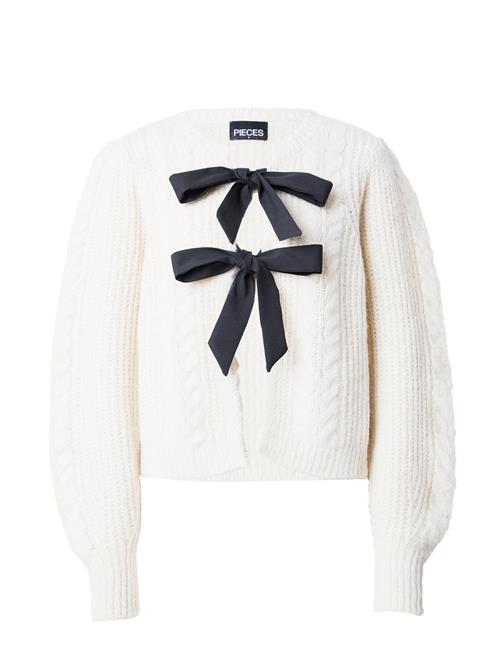 PIECES Cardigan 'Row'  ecru / sort