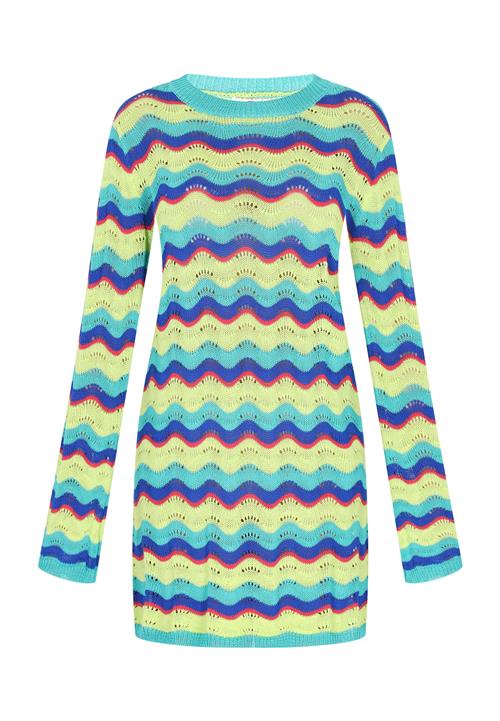IZIA Strikkjole  blå / lyseblå / lime / rød