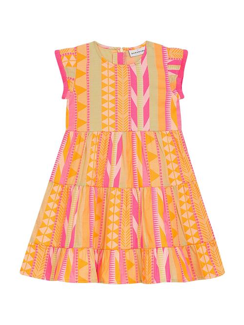 Danamade Kjole  pastelgrøn / orange / lyserød / neonpink