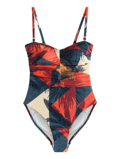 Next Badedragt  creme / navy / mørkeorange