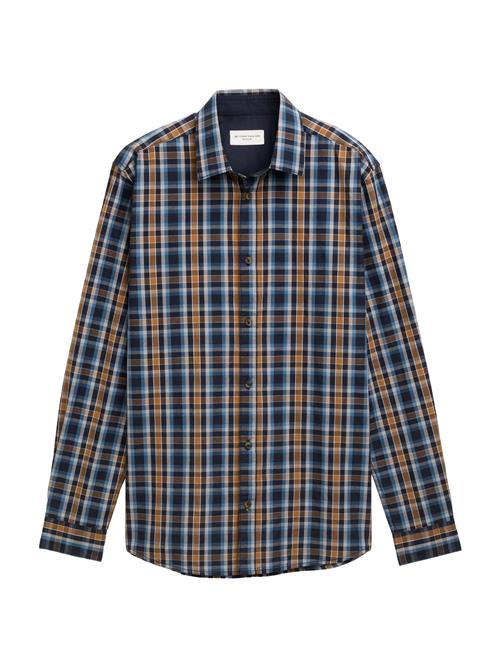 TOM TAILOR Skjorte  navy / lyseblå / brun