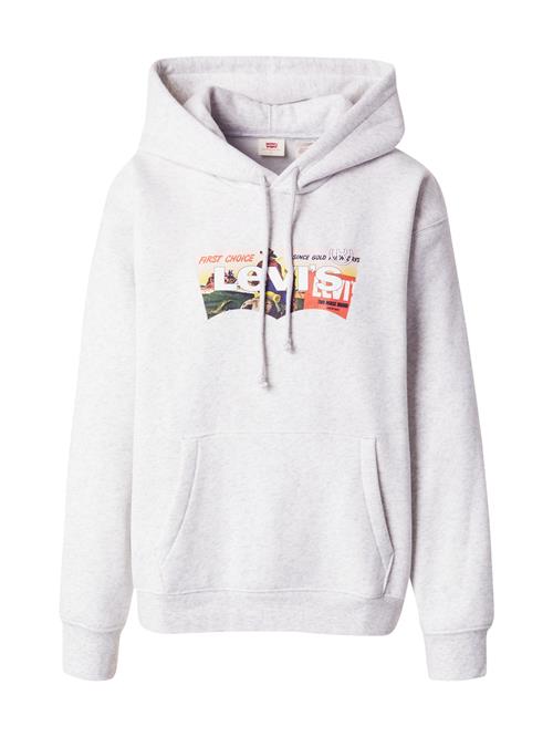 LEVI'S ® Sweatshirt 'Everyday Hoodie'  lysegrå / mørkegrøn / orange / hvid