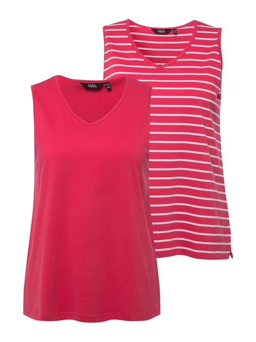 Ulla Popken Overdel  pink / hvid