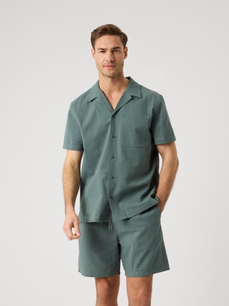 Björn Borg Borg Seersucker Resort Shirt Grøn, M