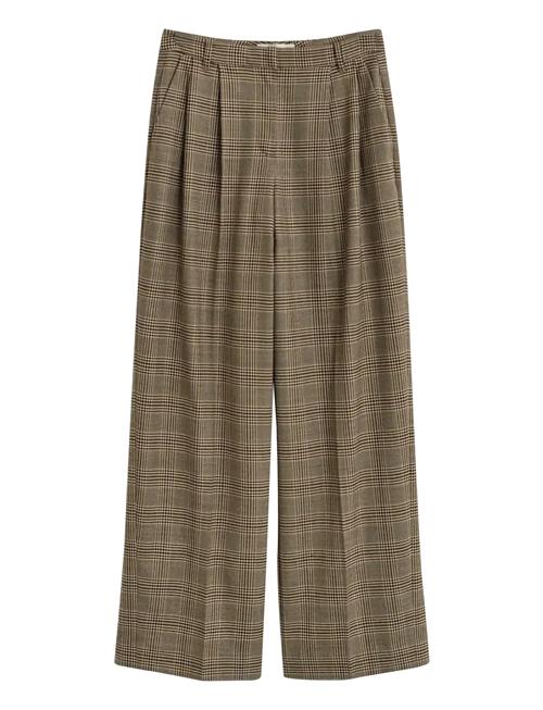 Gant | Checked Pleated Wool Blend Pants | 34