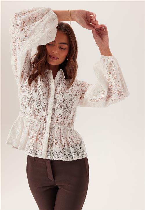BUBBLEROOM Lace Peplum Blouse