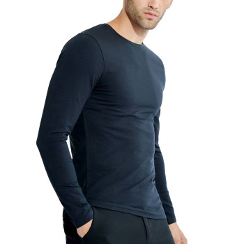 Bread & Boxers Bread and Boxers Long Sleeve Crew Neck Marineblå økologisk bomuld X-Small Herre