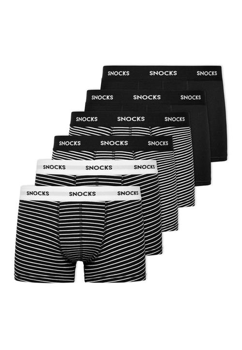 SNOCKS Boksershorts  lysegrå / sort / hvid