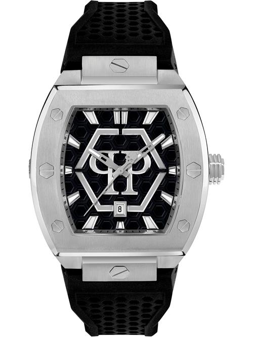 Philipp Plein Analogt ur 'The Hexagon Phantom'  sort / sølv