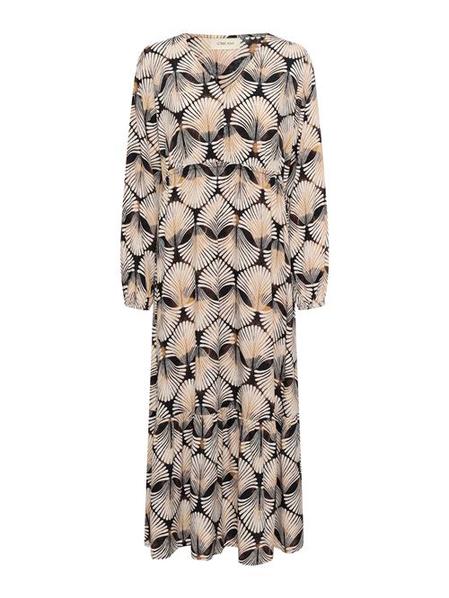 Cream Kjole 'Tiah'  creme / camel / choko / sort