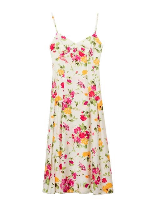 MANGO Kjole 'BOUQUET'  ecru / grøn / orange / pink