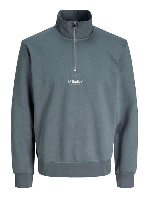 JACK & JONES Sweatshirt 'JJESoho'  mørkegrå / hvid