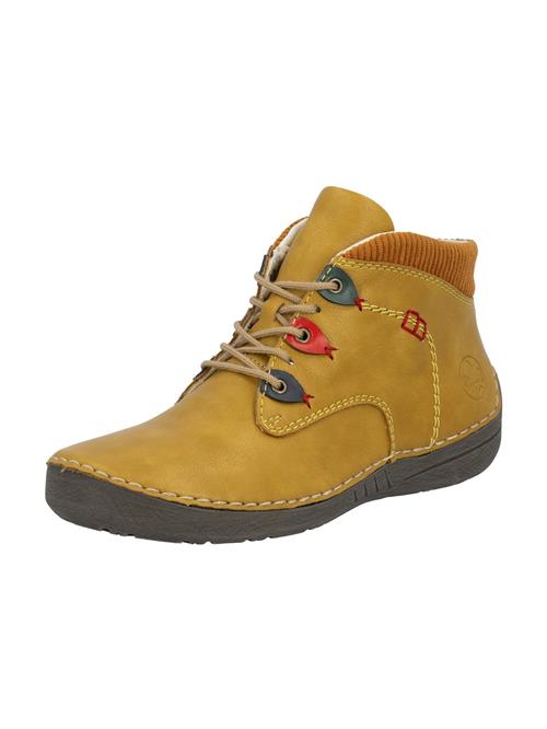 Rieker Snørestøvletter  sennep / rød / sort