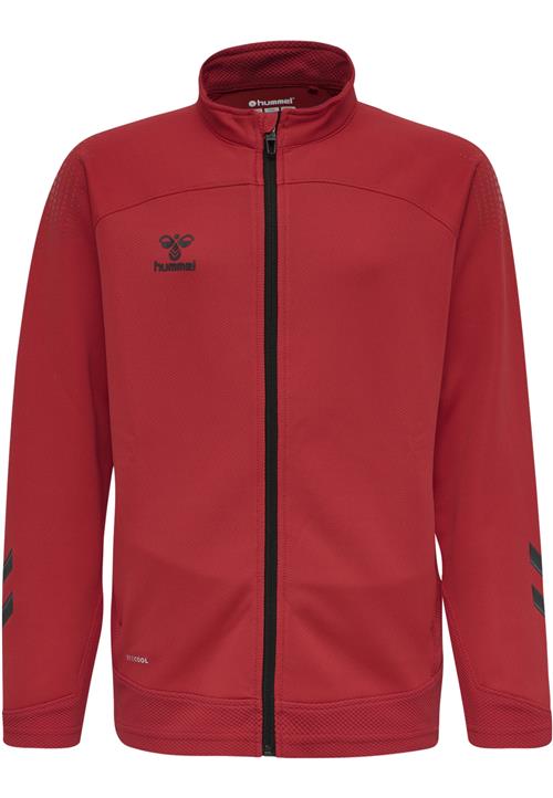 Hummel Sportssweatjakke 'Lead Poly'  mørkerød / sort / hvid