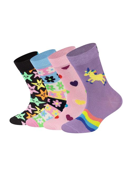 Happy Socks Sokker 'Kids Rainbow-Heart-Starfish-Flower Socks'  blandingsfarvet