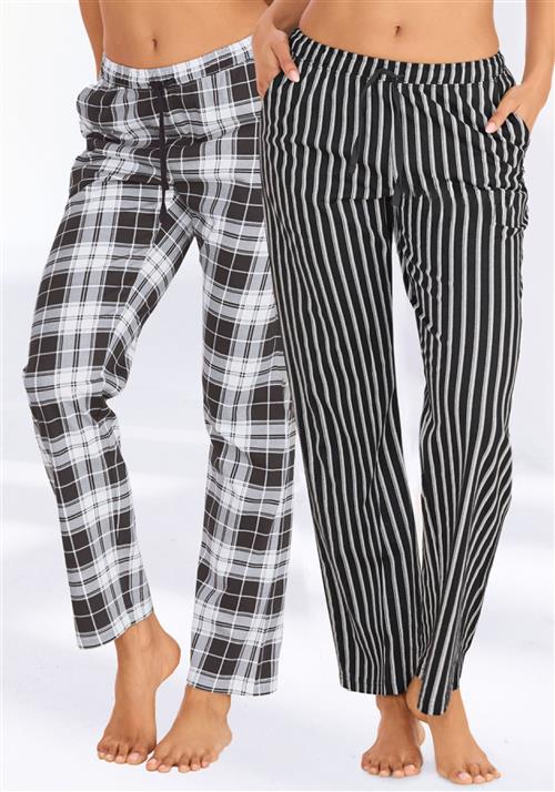 VIVANCE Pyjamasbukser  grå / sort / hvid