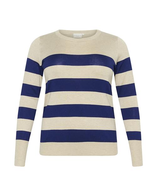 KAFFE CURVE Pullover 'Lizzy'  beige / mørkeblå
