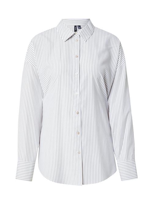 VERO MODA Bluse 'VMNora'  grå / hvid