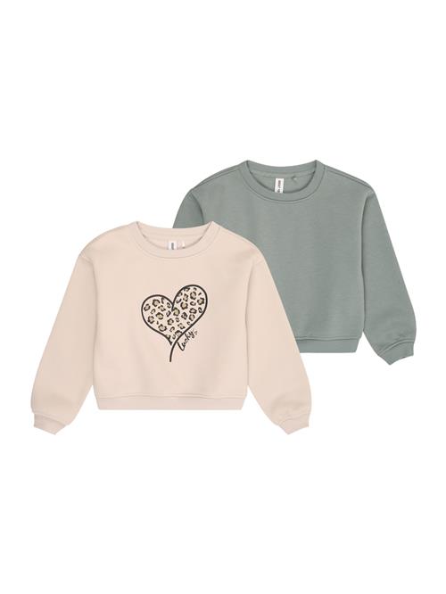 ABOUT YOU Sweatshirt 'Suzi'  beige / mørkebrun / smaragd / pudder