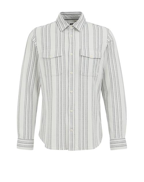 WE Fashion Skjorte  lysegrå / sort