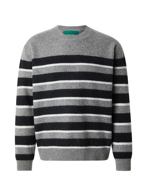 ANNARR Pullover 'ANRROLF'  grå-meleret / sort / hvid