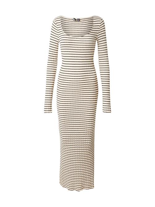 PIECES Strikkjole 'Iris'  ecru / sort