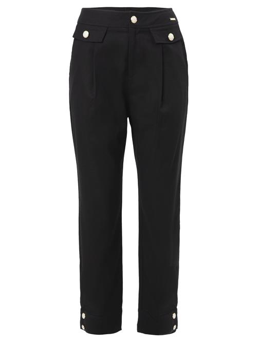 Influencer Bukser med lægfolder  sort