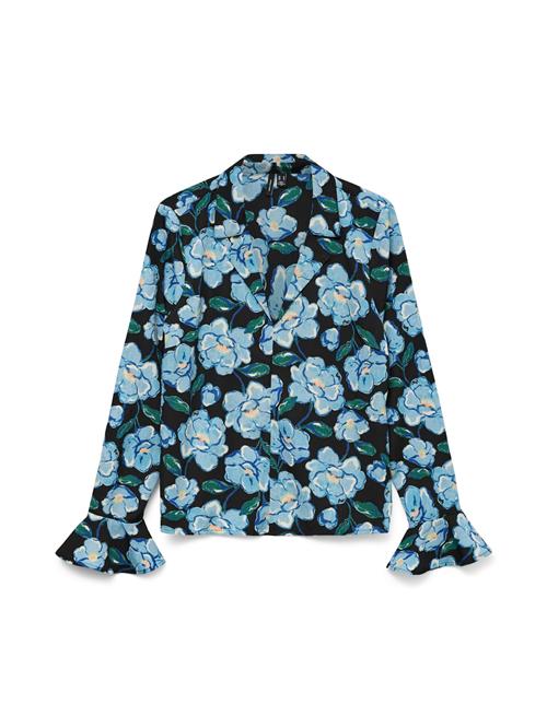 VERO MODA Bluse 'VMALEA NINA'  blå / lyseblå / grøn / sort