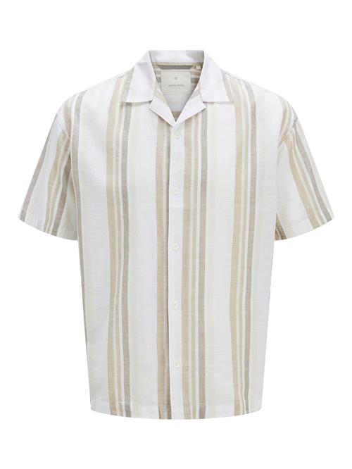 JACK & JONES Skjorte 'JPRCCSummer'  beige / mørkebeige / hvid