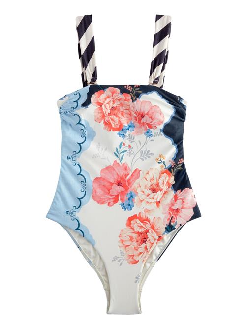 Next Badedragt  blå / lyserød / sort / hvid