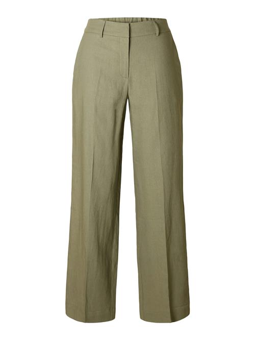 SELECTED Bukser med fals 'TANIA-RITA'  petroleum