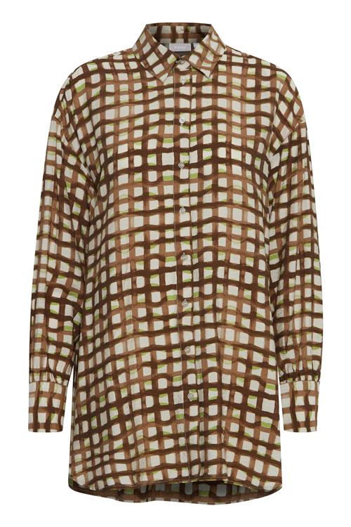 Fransa Bluse 'Misa'  beige / brun / grøn