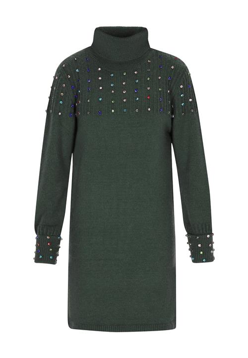 faina Strikkjole  blå / gran / lysegrøn / sølv