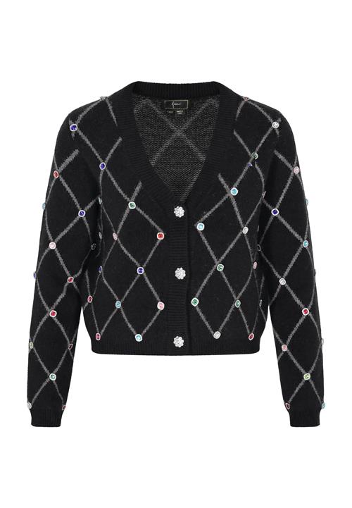 faina Cardigan  blå / lysegrå / sort / sølv