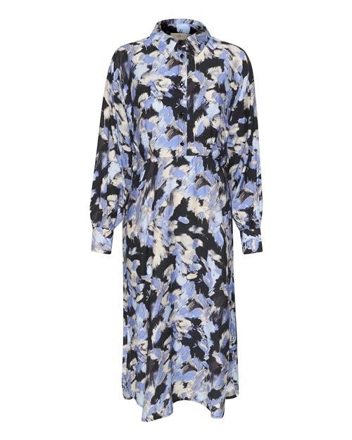 Kaffe Blusekjole 'Victoria'  beige / blå / sort