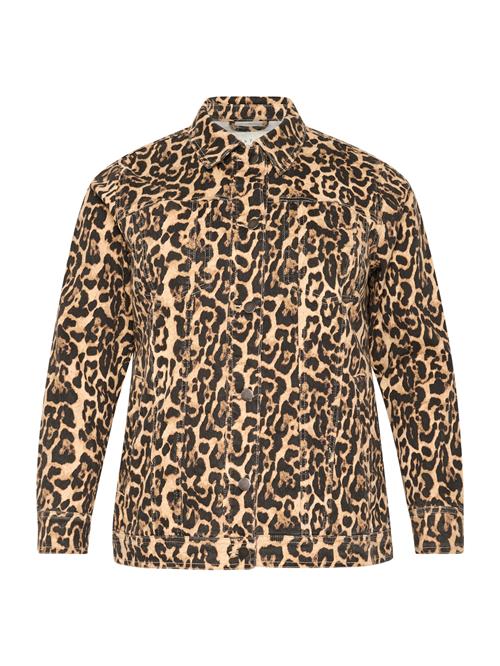 KAFFE CURVE Overgangsjakke 'Leonoma'  chamois / brokade / sort