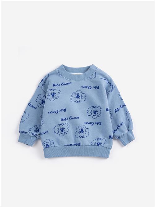 Bobo Choses Pickles The Dog All Over Sweatshirt Prussian Blue  Prussian Blue 12 months  Blå  12 måneder  unisex