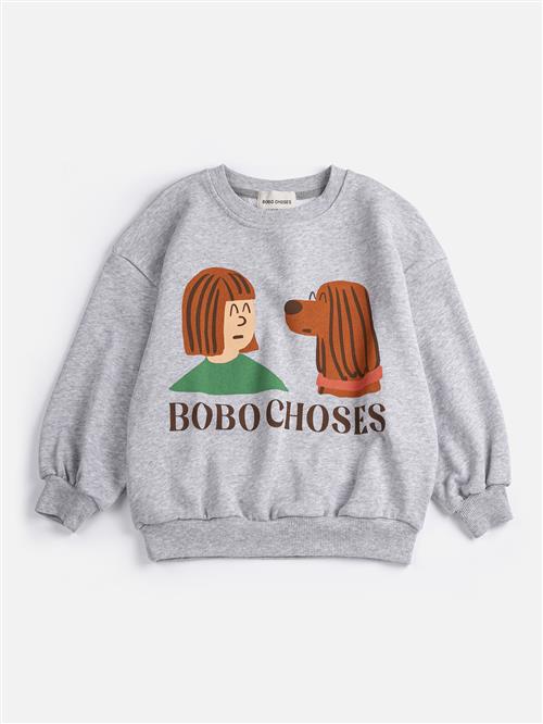 Bobo Choses Friends In A Pickle Sweatshirt Heather Grey  Heather Grey 10-11 Y  Grå  10-11 år  mand
