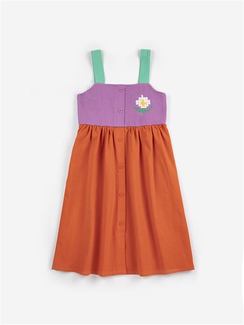 Bobo Choses Pixel Daisy Color Block Kjole Multicolor  Multicolor 2-3 Y  Orange.  2-3 år  kvinde