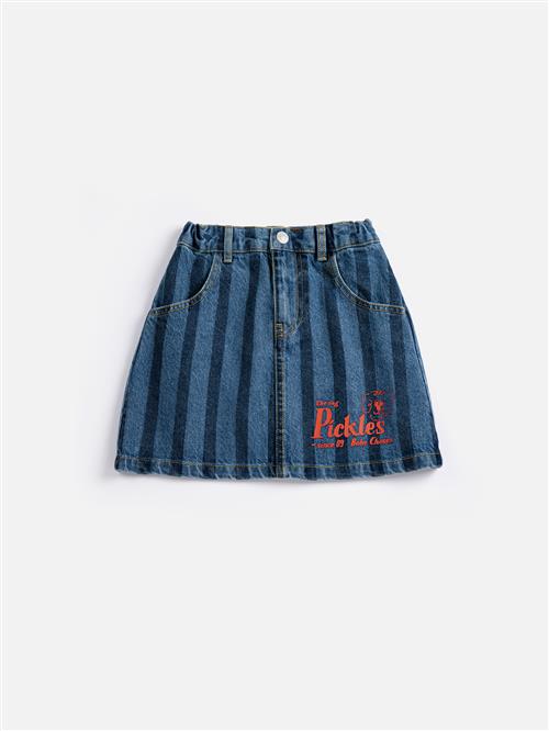 Bobo Choses Pickles The Dog Denim Nederdel Navy Blue  Navy Blue 4-5 Y  Marineblå  4-5 år  kvinde