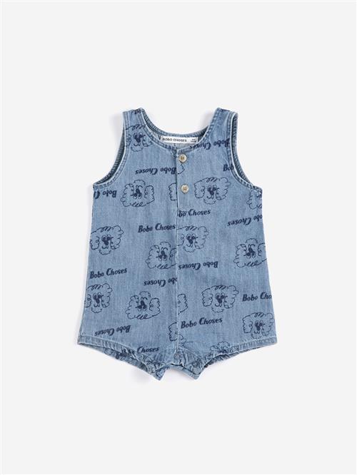 Bobo Choses Pickles The Dog All Over Denim Heldragt Light Blue  Light Blue 9 months  Blå  9 måneder  unisex